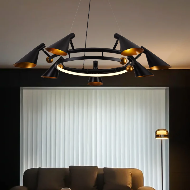 Vintage Schwarzer Deckenleuchter Wohnzimmer Schlafzimmer Pendelleuchte Innenbeleuchtung Hängelampe