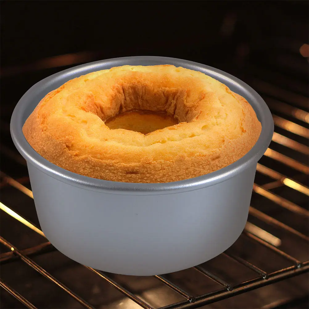 2Pcs Anodized Aluminum Alloy Round Cake Mold Removable Bottom Deep Baking Pan Non-Stick Baking Tray for Household Kitchen Mousse