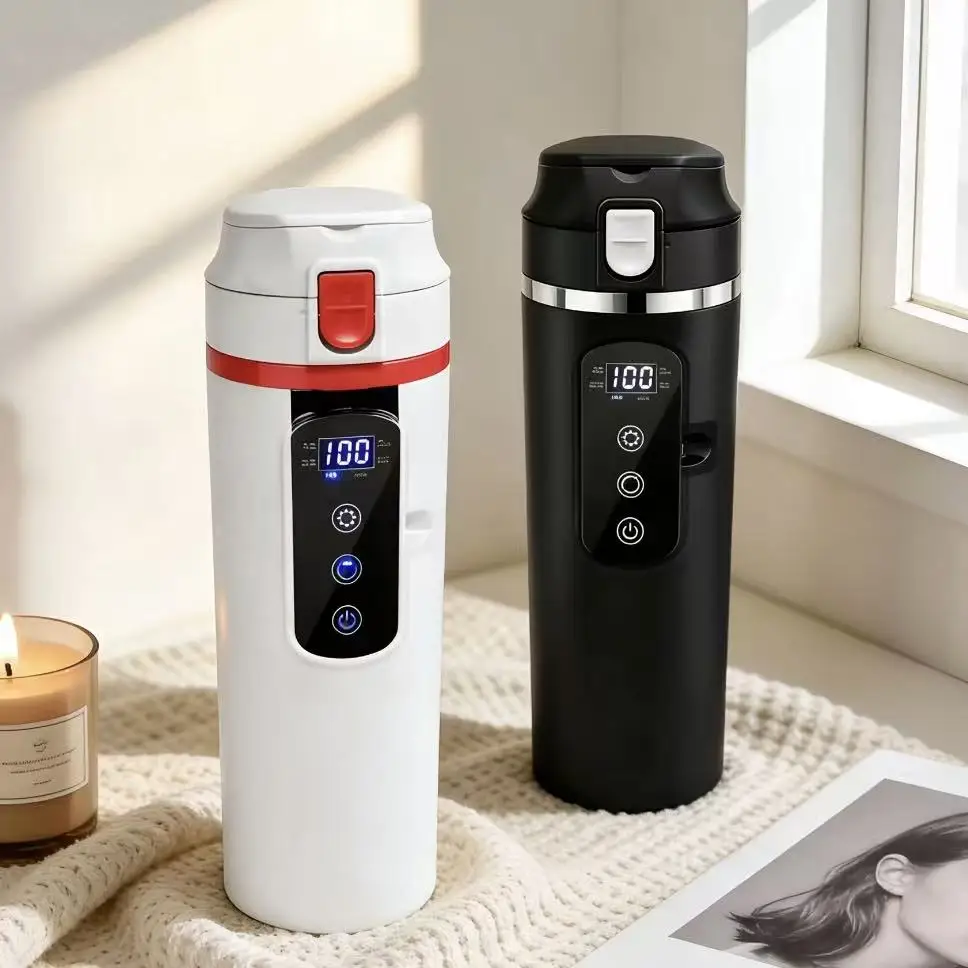 

Портативная автомобильная чашка с электрическим подогревом, 500 мл для путешествий на открытом воздухе, нержавеющая сталь 304, интеллектуальный интегрированный тип