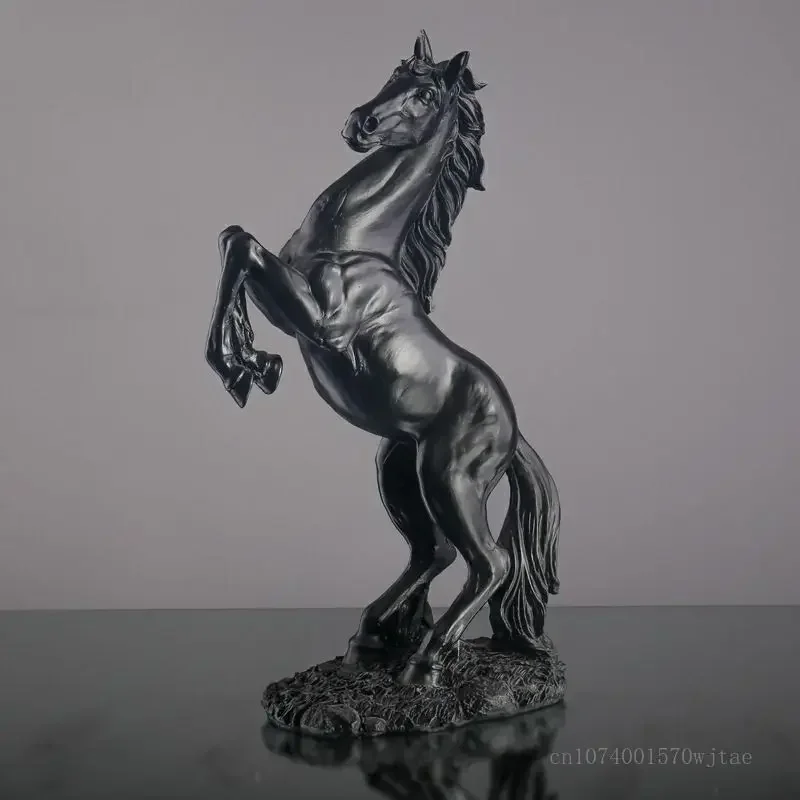 Creative Resin Horse Sculpture Ornament, Gold Arriving at Success, Home Living Room Study Bookcase Office Decoration Crafts, 1Pc