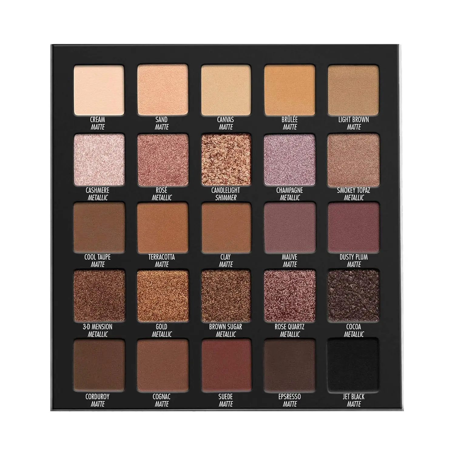 Paleta de sombras de ojos mate y brillante, metálica de alta pigmentación con espejo compacto para uso duradero