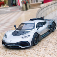 1:18 AMG ONE GTR Alloy Sports Car Model Diecast Toys Doors Opened Sound Light Pull Back Miniature Vehices Friend's Birthday Gift