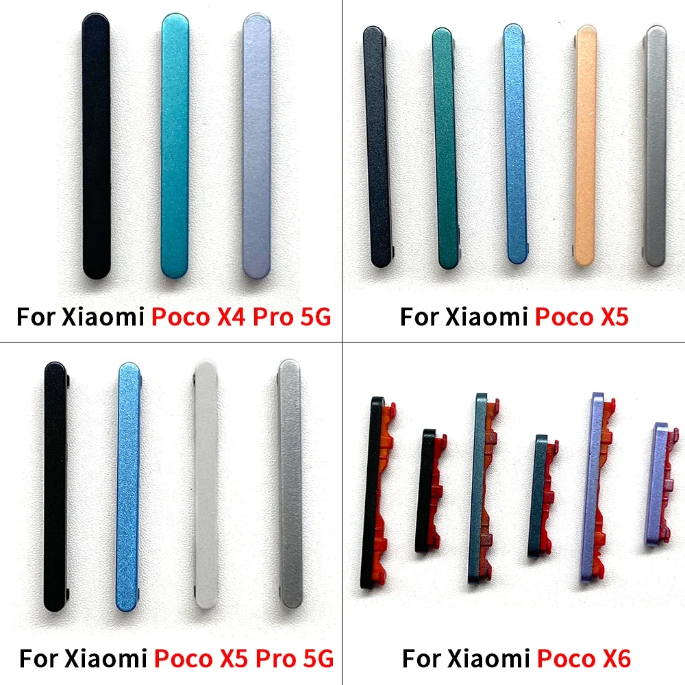 SIde Volume Button For Xiaomi Poco X4 Pro 5G X5 X6 Pro Power ON / OFF Buttton Key Set Replacement Part