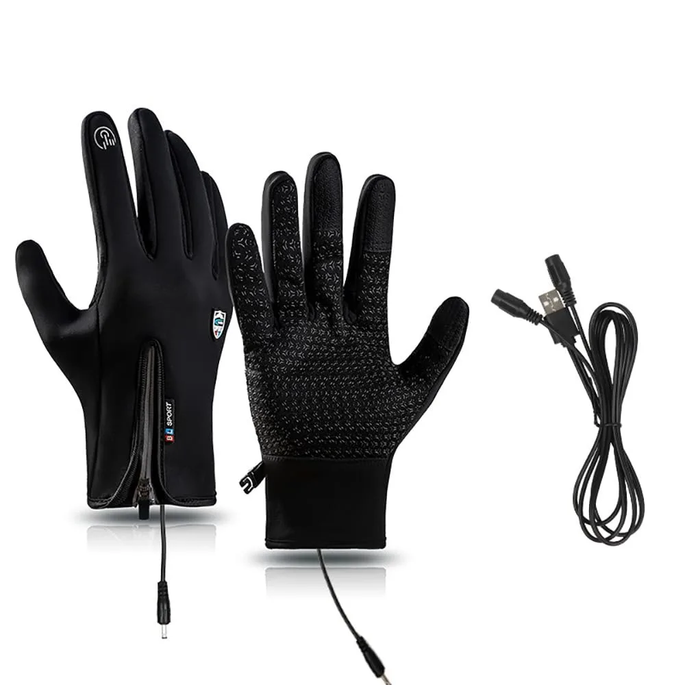 

Durable Polyester USB Heated Gloves Waterproof Adjustable Rechargeable Gloves Reusable Non-Slip Touchscreen Gloves for Winter