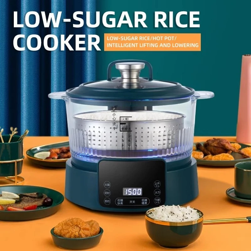 Low Sugar Rice Cooker Smart Auto-Lift Starch Separator Digital Healthy Steamer for Home Kitchen Multi-Function Cooker Pot