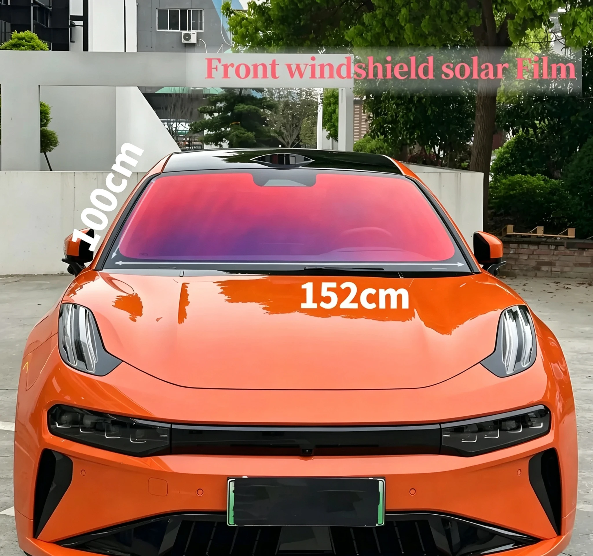 Iridescent Red Phantom Car Window Film, Color-Shift Chameleon Windshield Tint, UV Blocking Decorative Solar Tint