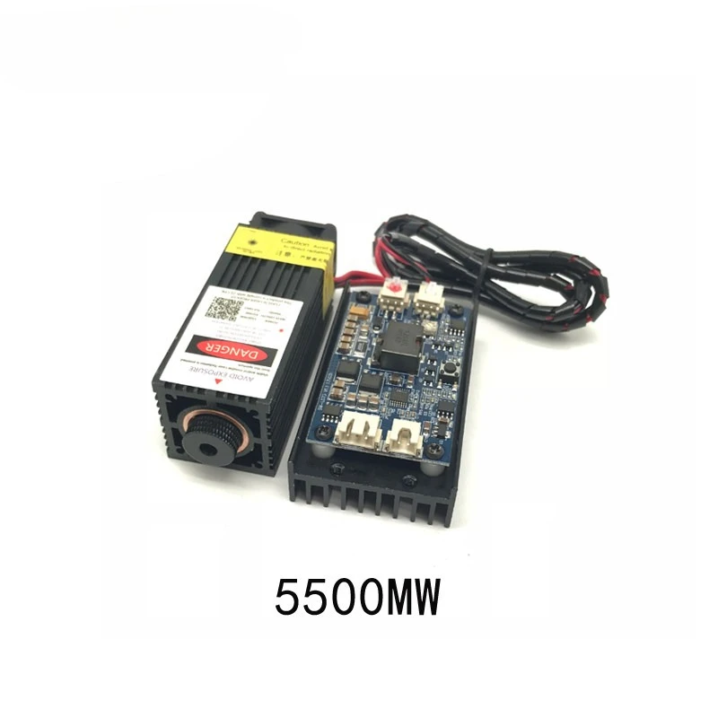 12V 5500mW 445nm  Laser Module High Power TTL Focus Adjustable Blue 5.5W Diode Free Shipping