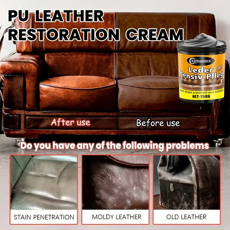 Leather Color Restoring Cream for Seats Sofas Jackets Shoes Leather Bags Car Interior - Conditioner And Protector