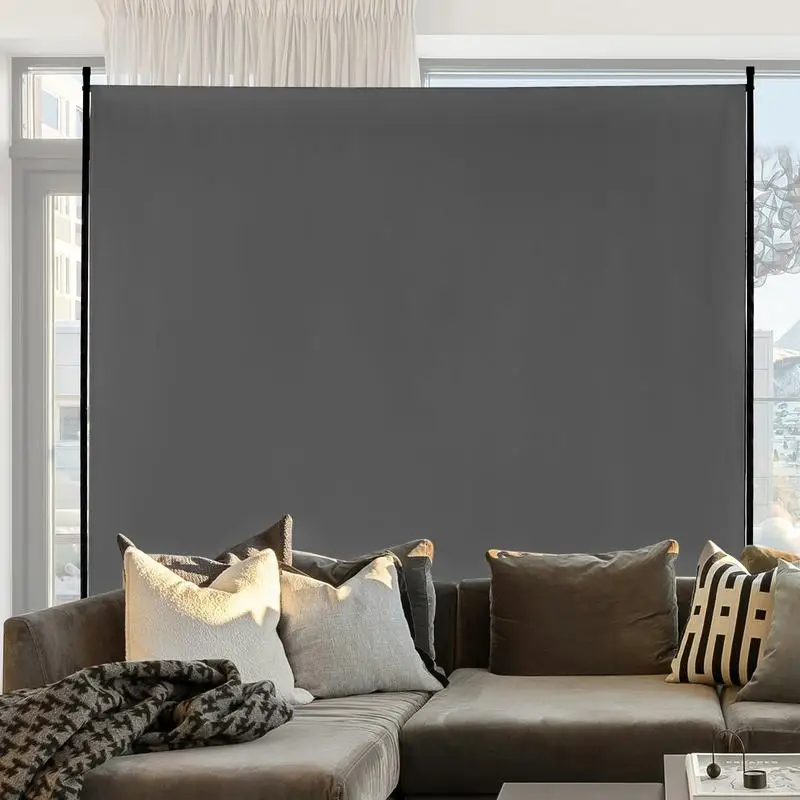 Paravent monobloc, écran, cloison, mur autoportant, écran de confidentialité de 1,8 m pour usage intérieur, gris
