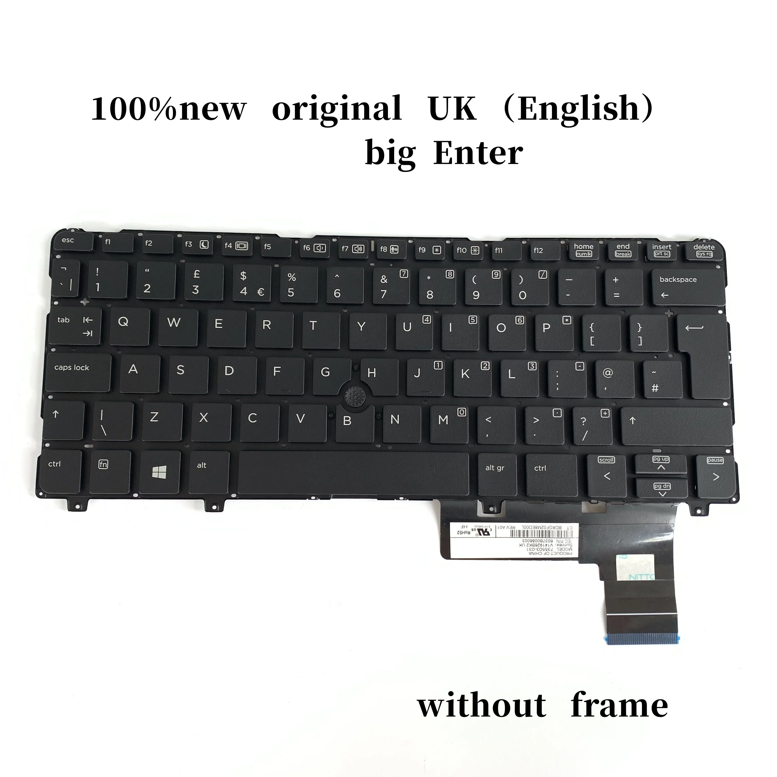 NEW Original FOR HP EliteBook 820 G1 820 G2 720 G1 720 G2 725 G2 Laptop Keyboard with Pointer witout frame