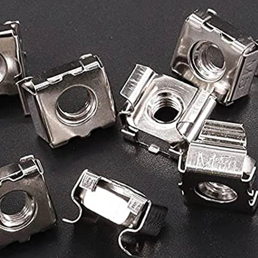 

1 set Screw Set Square Insert Nuts Server Rack Cage Mount Screws Mounting Studs for Cabinet Carbon Steel Nickel Coated Anti