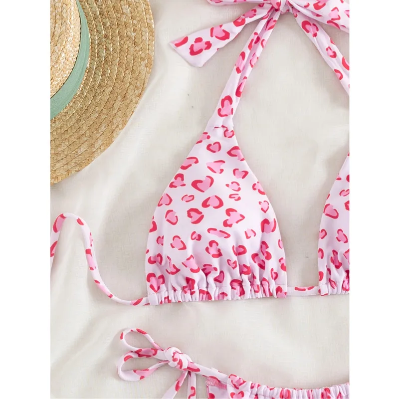القلب طباعة مثير البيكينيات ملابس السباحة النسائية ملابس السباحة الإناث لملابس السباحة لباس سباحة البرازيلي مجموعة البكيني بحر بركة السباح #3