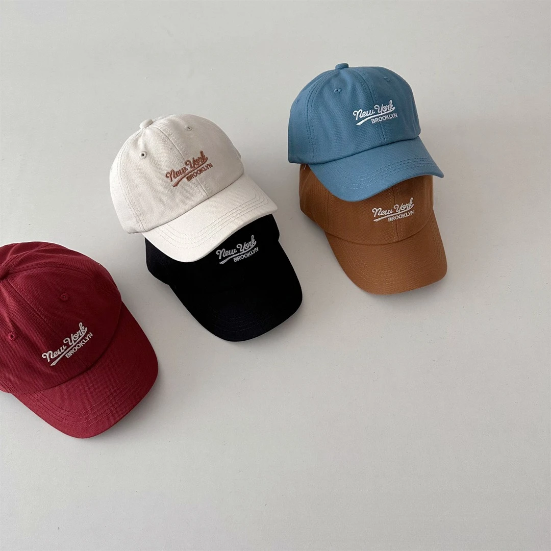 

Детские бейсболки для мальчиков и девочек, дышащая хлопковая шляпа от солнца с вышивкой и надписью, регулируемая фуражка с утиным купюром для уличных кепок