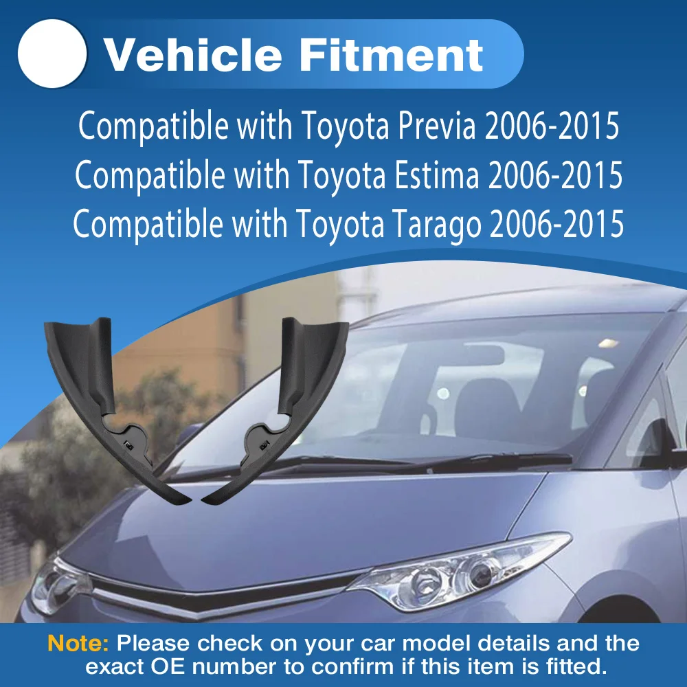 

For Toyota Previa Estima Tarago 2006-2015 Pair Front Wiper Side Cowl Extension Cover Left and Right 53866-28010 5386628010