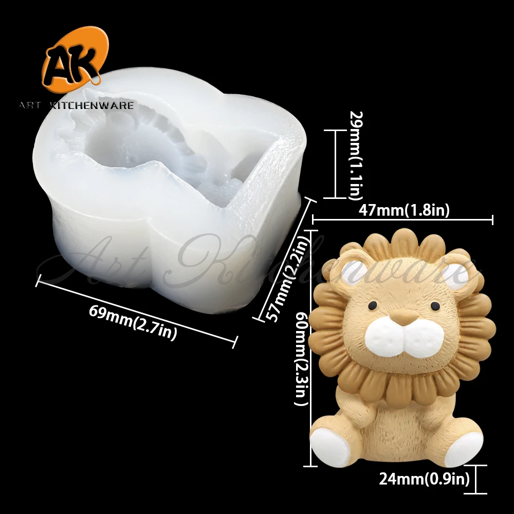 Animals Duck, Lion Silicone Mold Fondant Chocolate Cake Mould Pastry Soap Moulds Cake Decorating Tools Kitchen Baking Accessory