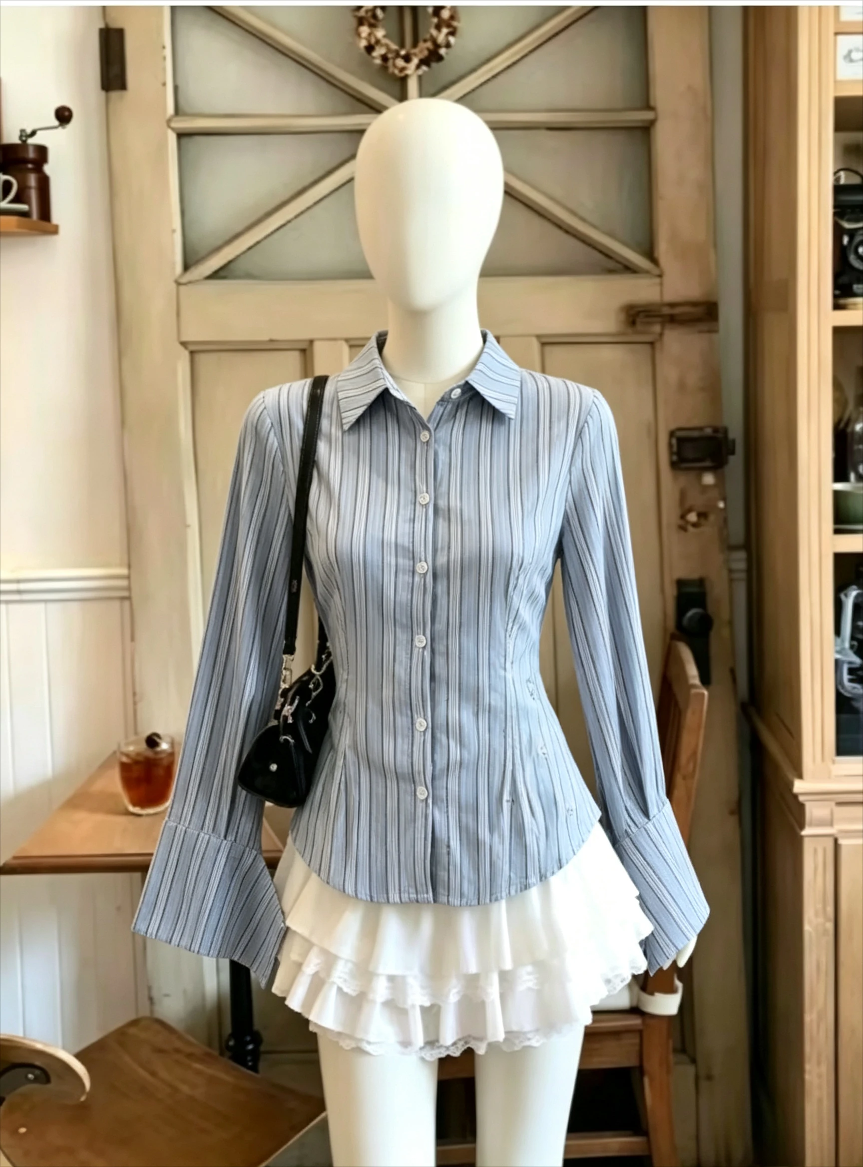 Harajuku Y2K Women Long Sleeve Shirts Solid Soft Casual Tees Japanese Sweet Aesthetic Retro Fashion Daily Wear Autumn Tops