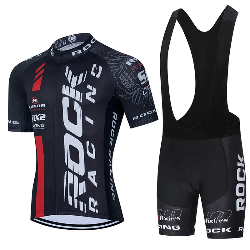 Lato 2023 ROCK RACING jazda na rowerze Jersey 20D zestaw śliniaczków MTB czarna odzież rowerowa Ropa Ciclismo odzież rowerowa męskie krótkie Maillot Culotte