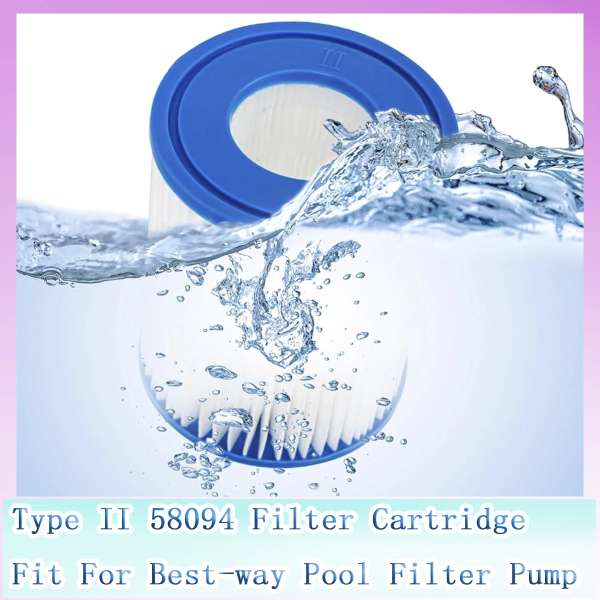 Type II 58094 Filter Cartridge For Bestway Steel Pro MAX Frame Pool, For Bestway 58383 58386 58117 530/800 Gal Filter Pump