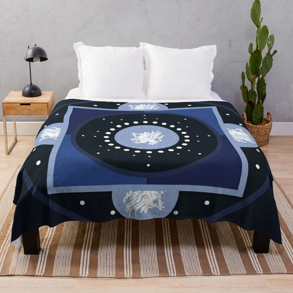 

Grey Warden Mandala - Dragon Age Geometric Art Throw Blanket Travel Size Cozy Blanket for Plane Train