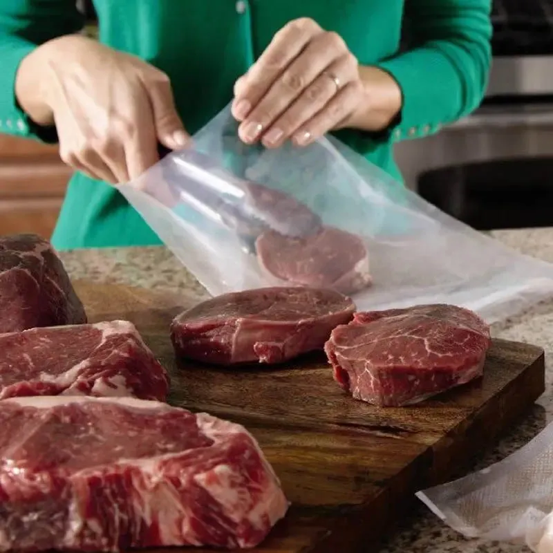 12cmx500cm Textured Vacuum Bags for Vacuum Packing Machine Sealer Rolls PE Storage Bags Meat Freezer Cut to Size Kitchen Tools
