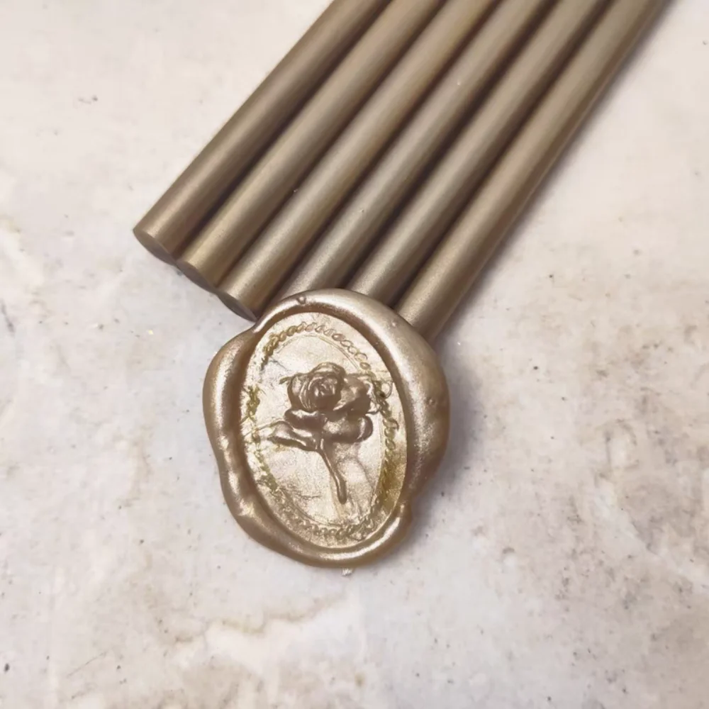 Barra adhesiva de fusión en caliente para champán, sello de cera de pintura dorada brillante metálica de alta viscosidad, profesional para pistola de pegamento eléctrica, 20 piezas
