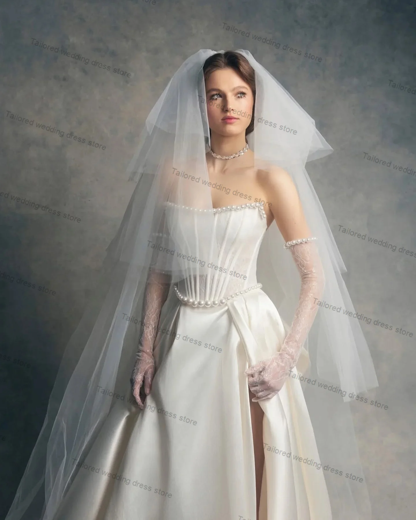 فستان زفاف فاخر مزين بالزهور تنورة على شكل قلب حورية البحر ثوب مسائي للزفاف مخصص بأربطة من الخلف رداء بوهو طويل للضيوف #2