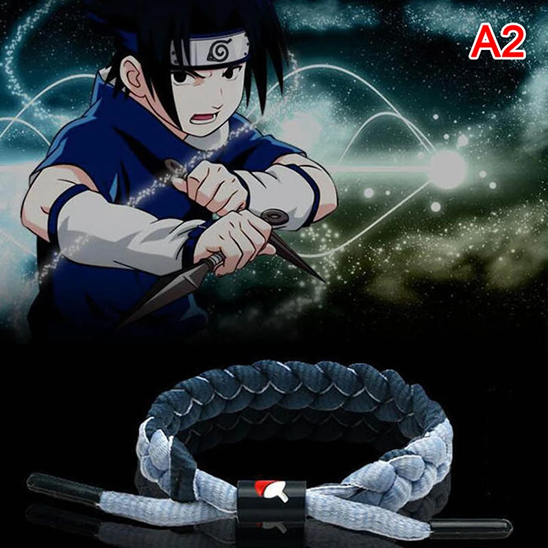 Anime Naruto Bracelet Rope Weave Chain Kakashi Itachi Cosplay Costumes Accessories Naruto Bracelet Reflective Anime Couple Gift