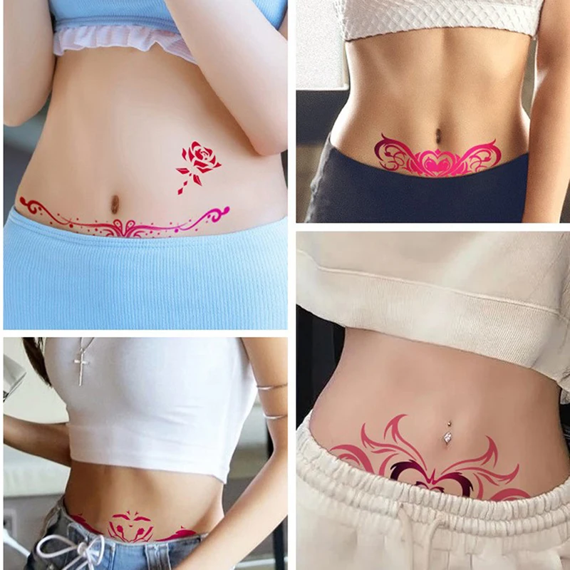 Sexy Tattoo Goddess Breast Private Lower Abdomen Womb Tattoo Sexy Alternative Adult Temptation Women Sexy Tattoo Stickers