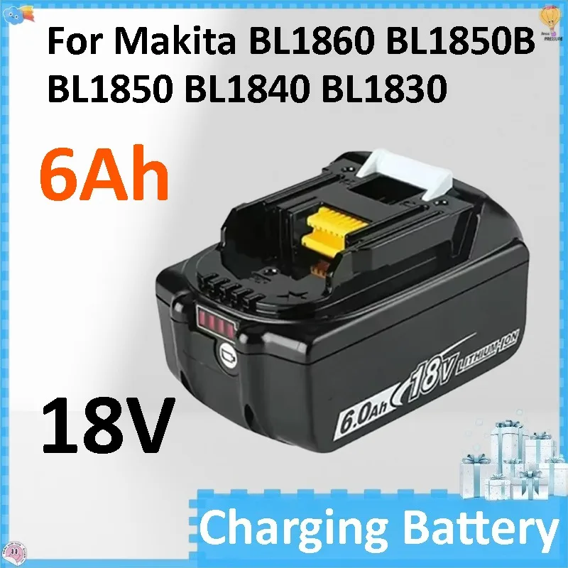 

1-3pcs 18V 6Ah for Makita BL1860 BL1850B BL1850 BL1840 BL1830 Screwdriver Battery & Charger Replacement Power Tool Batteries.