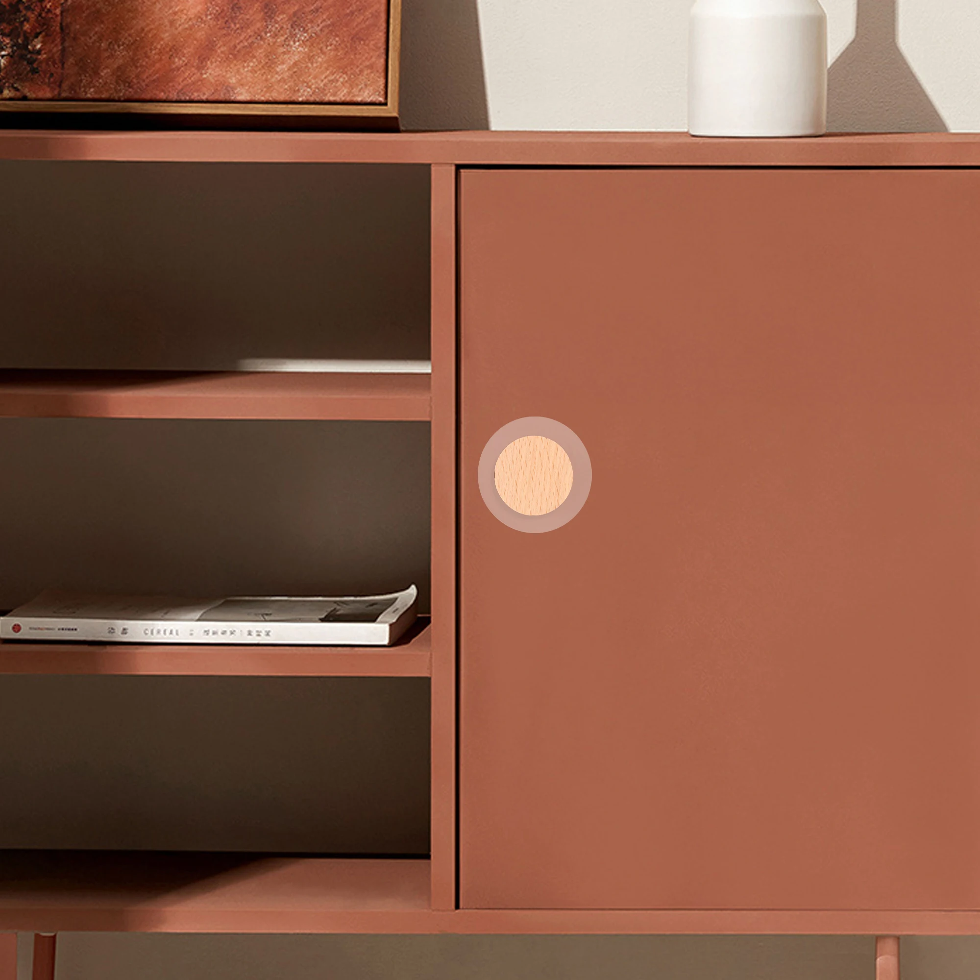 Easy Install Wooden Cabinet Knobs Wood cupboard Furniture Wardrobe Drawer Pulls Handles with Screws for Wardrobe Dresser Closet
