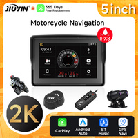 5 inch Motorcycle DVR GPS navigator 2K Dash Cam Wireless Carplay Android Auto IPX8 Waterproof Moto Front Rear Camera Bluetooth
