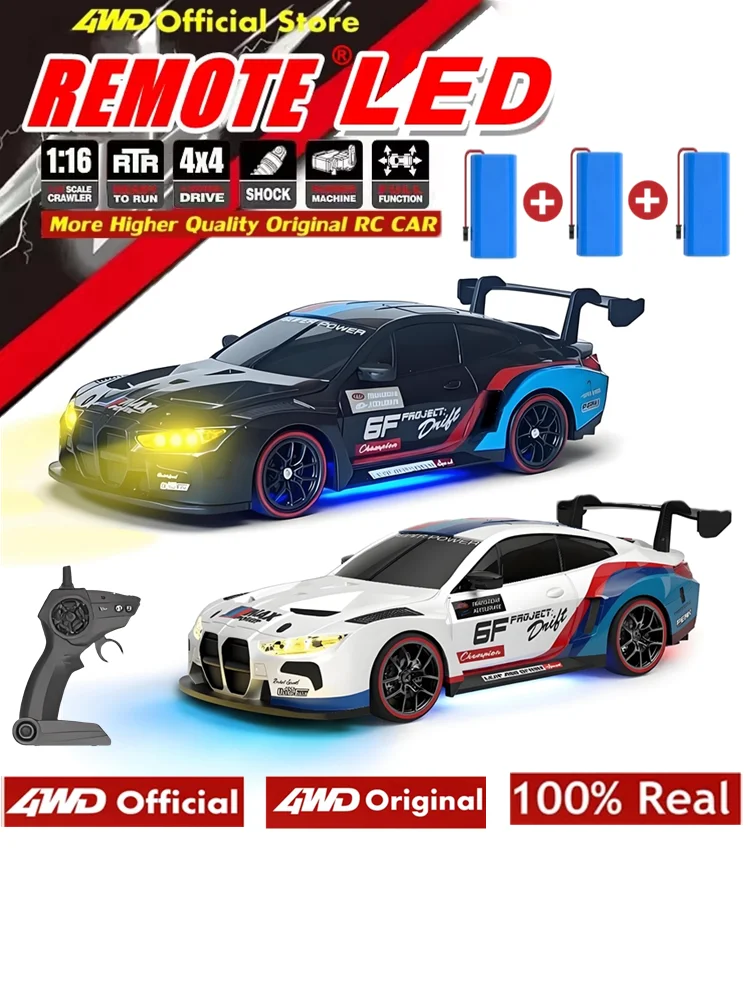 4WD RC Drift Auto Met LED Licht 2.4G Radio 20 KM/u Hoge Snelheid Afstandsbediening Racewagens Voertuig Model Speelgoed Cadeau voor Jongen Meisje Kid - afbeelding 2