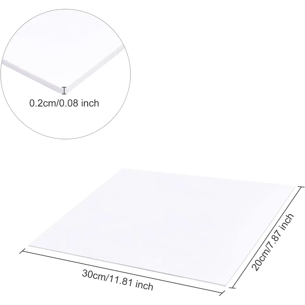 8 Sheets 2mm A4 White Foam Expanded Sheet for Signage Displays and Digital Screen Printing 11.8x7.8inch making kit