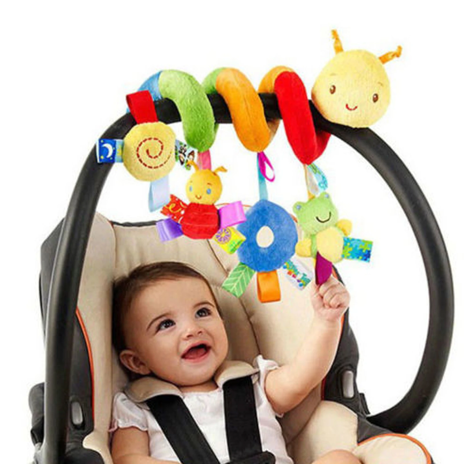 

Cute Activity Musical Spiral Crib Stroller Car Seat Travel Hanging Toys Baby Boys Girls Rattles Toy