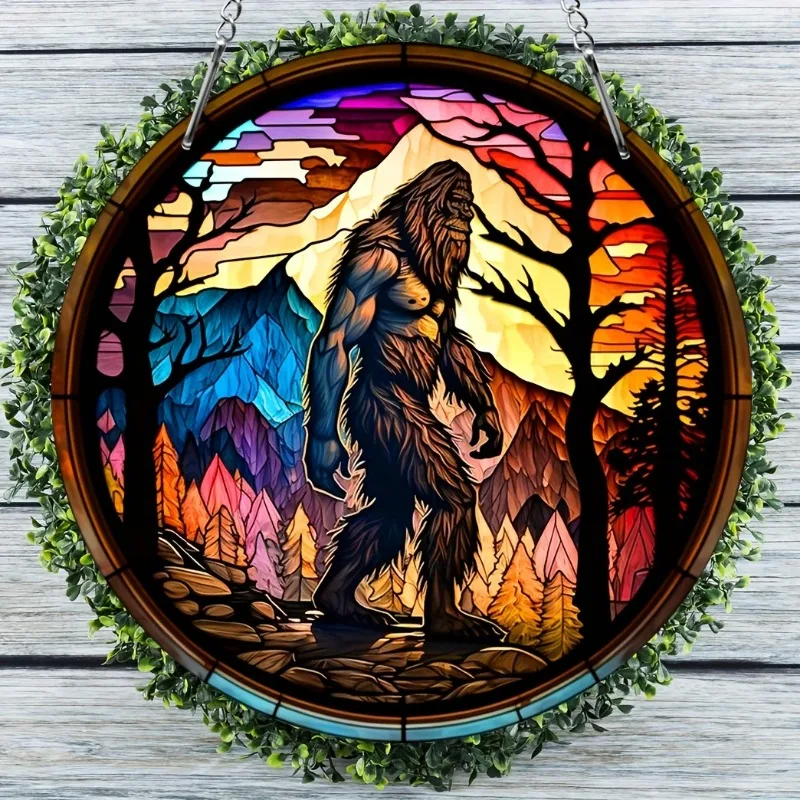 1 atrapasueños mítico Bigfoot, decoración colgante para ventana y pared, estilo salvaje, historia, regalo de entusiastas de los mitos, exquisito y hermoso