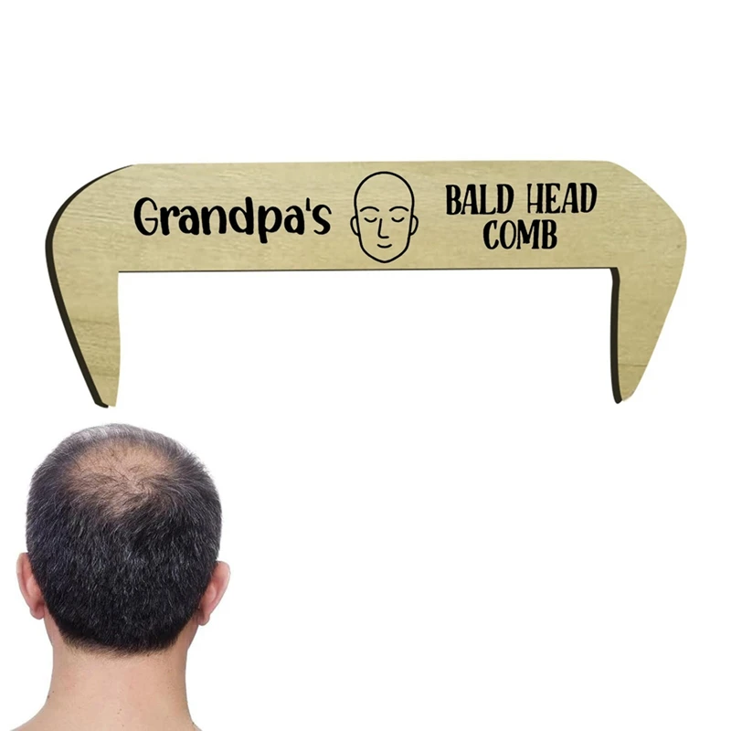 BAAG-Divertido peine de regalo de madera, manualidades sin dientes, peine calvo, regalo sorpresa para hombre calvo