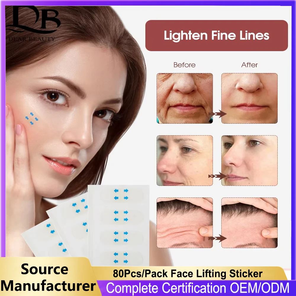 80Pcs/Pack Face Lifting Sticker Facial Invisible Lifting Sticker Firming Chin Fade Fine Lines Shape V-shaped Face Beauty Health