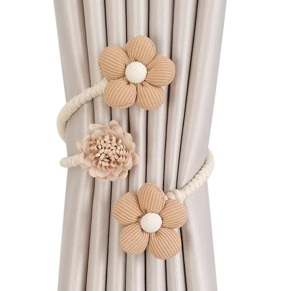 1 PCS New Elastic Band Curtain Tieback Cartoon Adjustable Window Curtain Buckles Flower Shape Curtain Rope Holders Kids Room