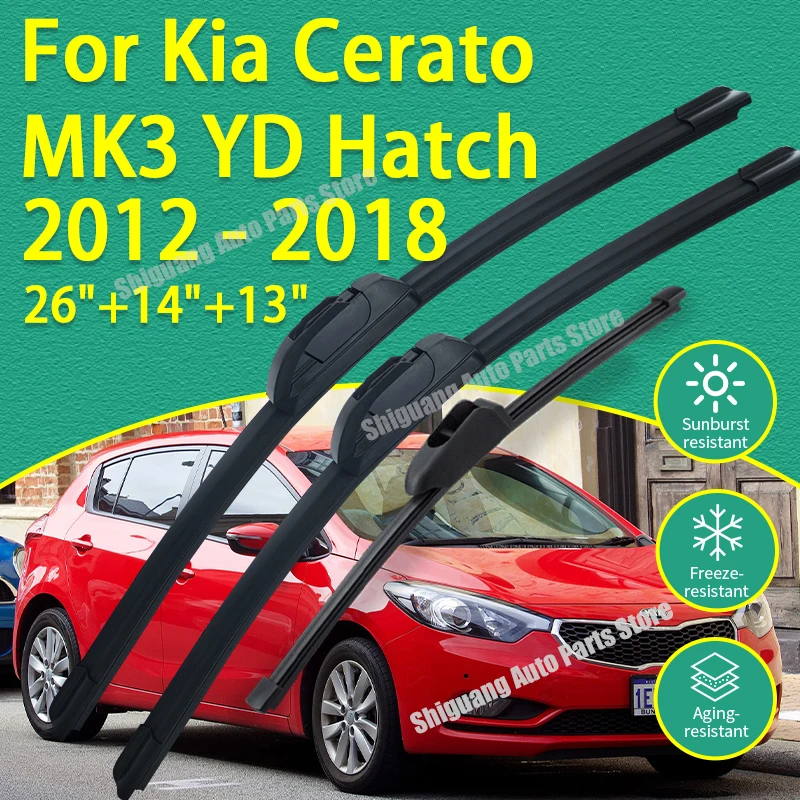 

Передние и задние силиконовые щетки стеклоочистителя для Kia Cerato MK3 YD Hatch 2012-2018: Аксессуары для автомобильных дворников и стеклоочистителей