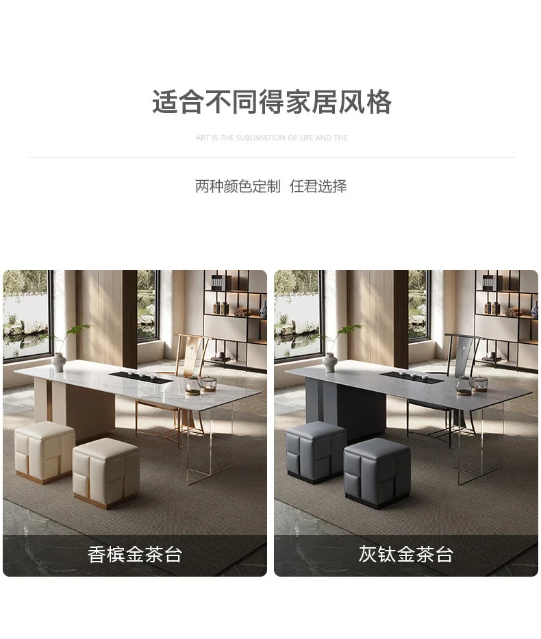 لوحة حجرية طاولة شاي غرفة المعيشة طاولة صنع الشاي مصمم حديث الحد الأدنى مكتب إيطالي الحد الأدنى مجموعة كراسي الطاولة #5