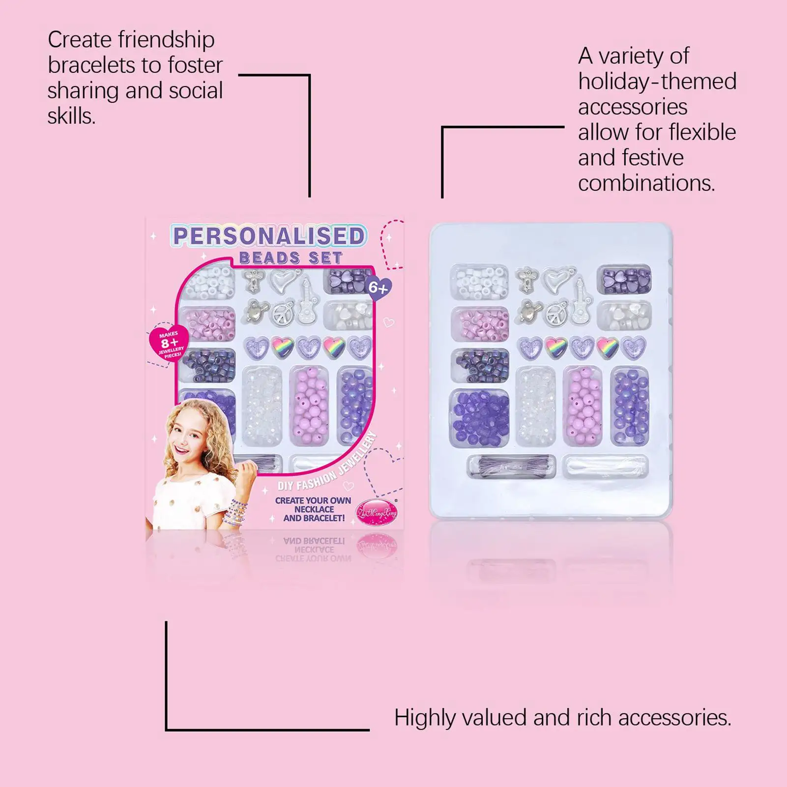 ชุดทำสร้อยข้อมือ ชุดทำสร้อยข้อมือสำหรับเด็กผู้หญิง ชุดงานฝีมือแบบอินเทอร์แอคทีฟ อุปกรณ์เสริม ของเล่นสร้างสรรค์สำหรับเด็ก ผู้ชาย เด็ก วัยรุ่น แฟนๆ เด็กชาย เด็กหญิง ผู้หญิง