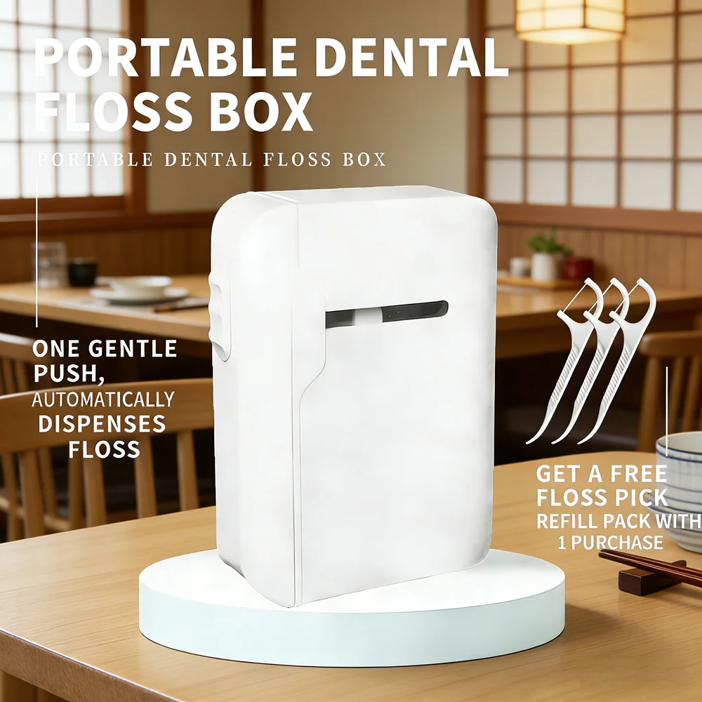 80個入り使い捨てデンタルフロスピック-携帯用自動ポップアップ収納ボックス、家庭や旅行用の口腔ケア