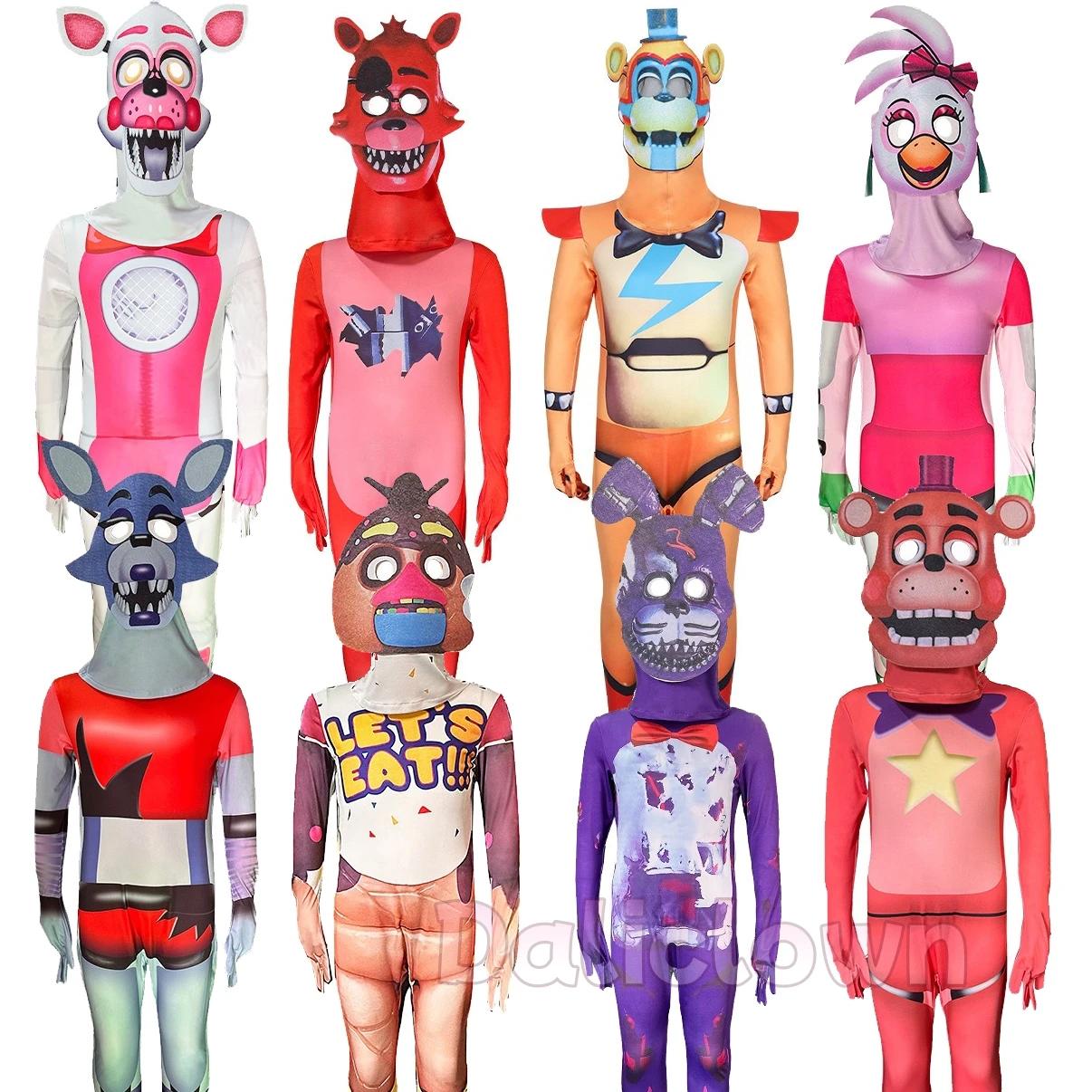 Ужасный комбинезон Five Nights Freddyed, косплей, кошмар, Бонни Fazbear, аниме Fnaf, вечерние карнавальный костюм, маска для детей