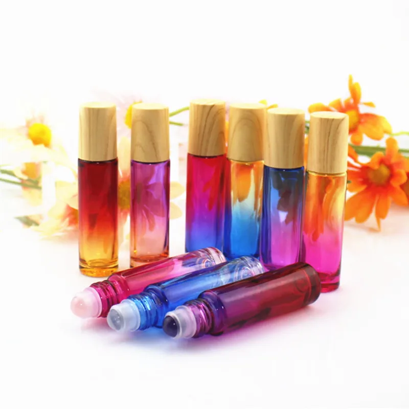 20pcs/lot Natural Gemstone Roller Ball Bottle Doterra10ml Thick Essential Oil Roll On Bottles Empty Refillable Perfume Bottles