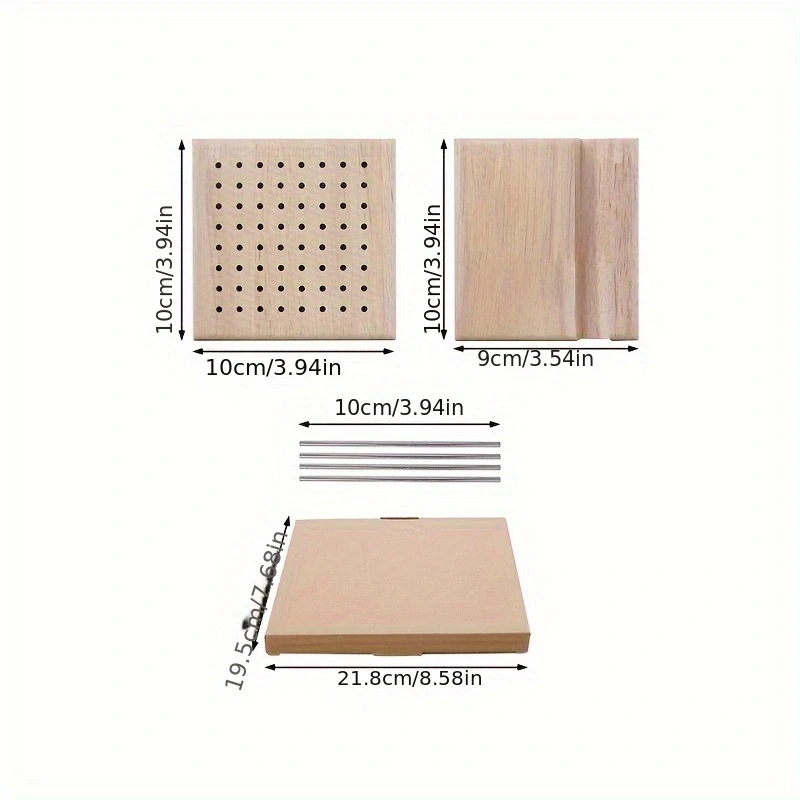 Home Wooden Crochet Knitting Board Creative Handmade DIY Wool Knitting Block Pad Hole Board Knitting Shaping Board
