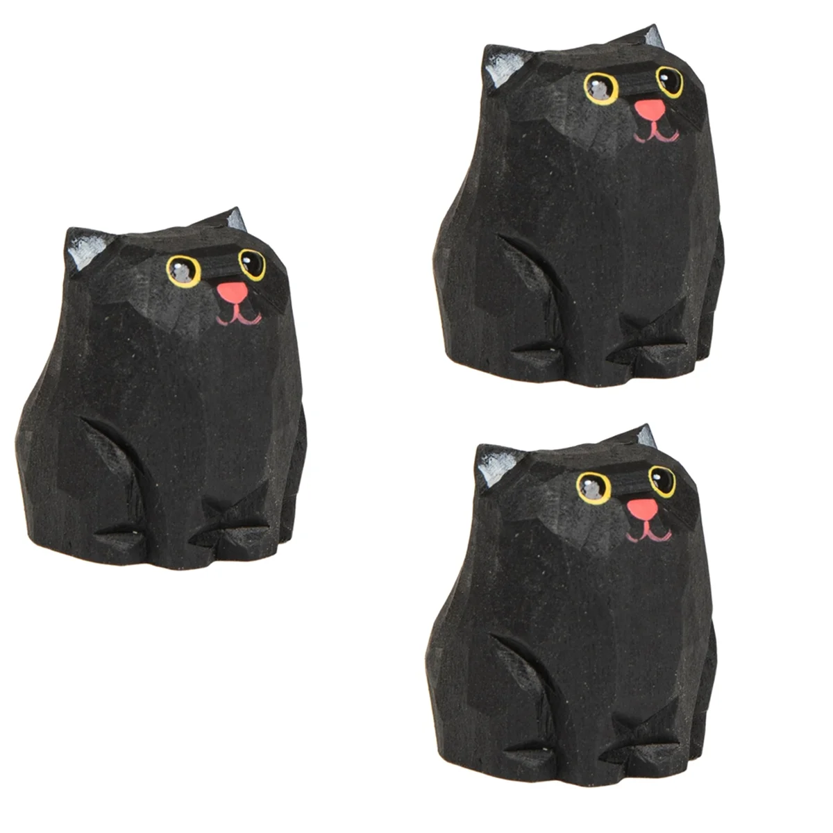 

ELBA_Cute Cat Statues, Hand Carved Cat Statues Home Decoration,