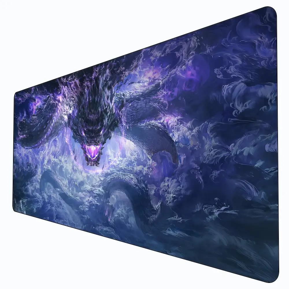 Purple Thunder Dragon Mouse Pad Card Game Mat Large Computer Office Mousepad Non-slip for MTG DTCG CCG RPG Trading Card Deskmats