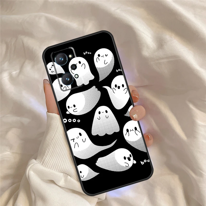 حافظة شبح مخيفة للهالوين لهاتف Realme C71 C55 C67 C51 C75 C63 C61 C65 C53 C35 10 11 12 13 14 Pro Plus GT6 GT7 Pro