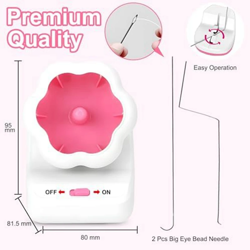 Electric Clay Bead Spinner Set Automatic Bead Spinner Set For Jewelry Making With 2 Beading Needles For DIY Crafts