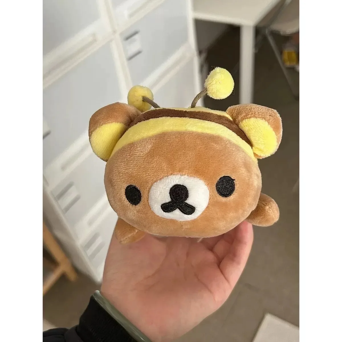 New Cute Bee Rilakkuma Bear Kids Plush Pencil Bag Girls Stuffed Make up Cosmetic Case For Women